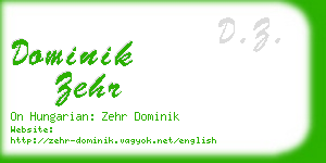 dominik zehr business card